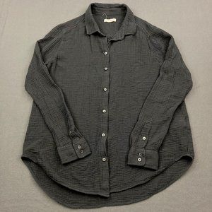 Outerknown Blue-Gray Long Sleeve Button Up Shirt Organic Cotton Womens Medium